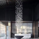 Modern Multicolor Crystal Stone LED Chandelier for Luxury Interior Lighting and Large Spaces
