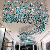 Modern Multicolor Crystal Stone LED Chandelier for Luxury Interior Lighting and Large Spaces