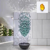 Modern Multicolor Crystal Stone LED Chandelier for Luxury Interior Lighting and Large Spaces