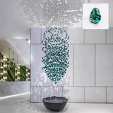 Modern Multicolor Crystal Stone LED Chandelier for Luxury Interior Lighting and Large Spaces