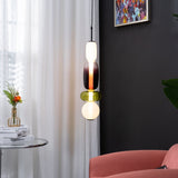 Modern Multicolored Candied Glass Pendant Light with Adjustable LED Ceiling Fixture