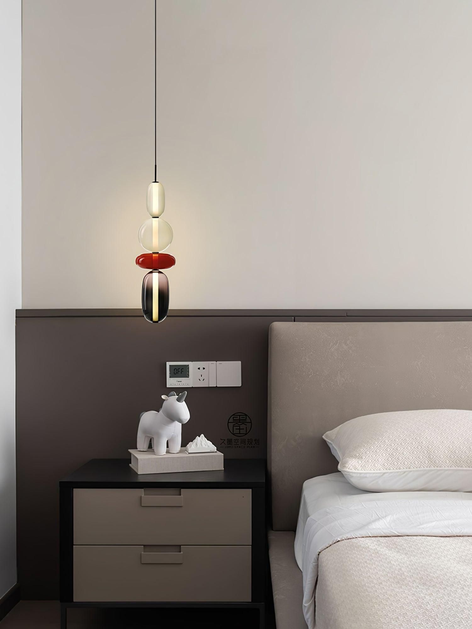 Modern Multicolored Candied Glass Pendant Light with Adjustable LED Ceiling Fixture