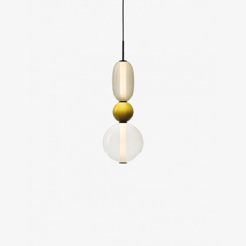 Modern Multicolored Candied Glass Pendant Light with Adjustable LED Ceiling Fixture