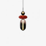 Modern Multicolored Candied Glass Pendant Light with Adjustable LED Ceiling Fixture