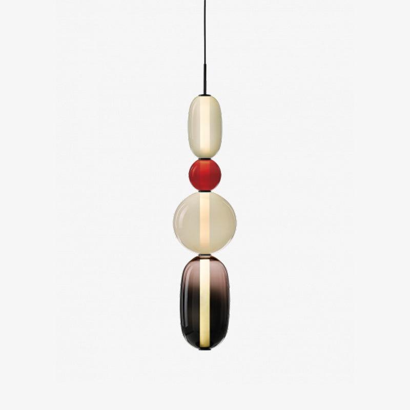 Modern Multicolored Candied Glass Pendant Light with Adjustable LED Ceiling Fixture