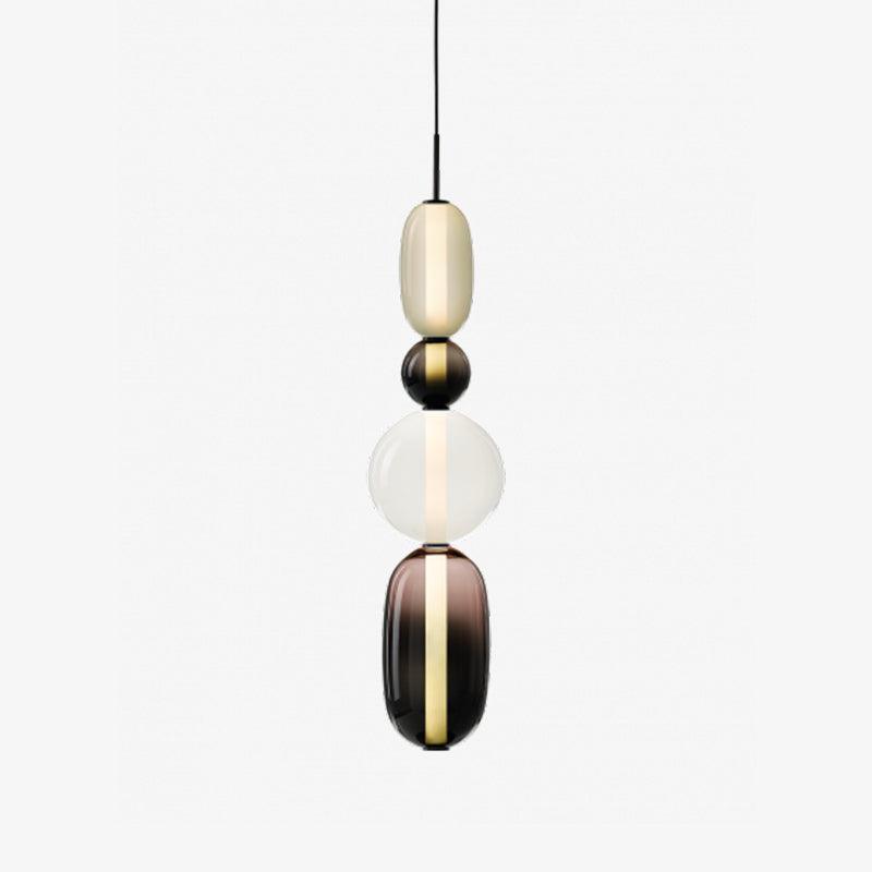 Modern Multicolored Candied Glass Pendant Light with Adjustable LED Ceiling Fixture