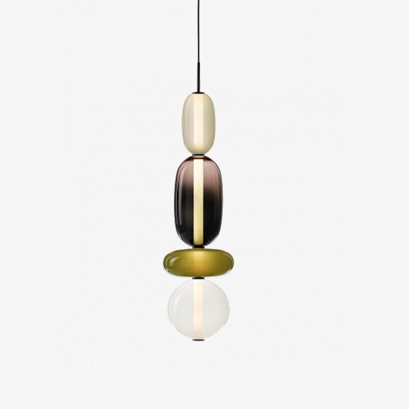 Modern Multicolored Candied Glass Pendant Light with Adjustable LED Ceiling Fixture