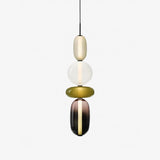 Modern Multicolored Candied Glass Pendant Light with Adjustable LED Ceiling Fixture
