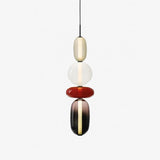 Modern Multicolored Candied Glass Pendant Light with Adjustable LED Ceiling Fixture