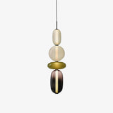 Modern Multicolored Candied Glass Pendant Light with Adjustable LED Ceiling Fixture