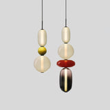 Modern Multicolored Candied Glass Pendant Light with Adjustable LED Ceiling Fixture