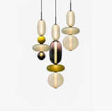 Modern Multicolored Candied Glass Pendant Light with Adjustable LED Ceiling Fixture