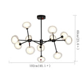 Modern Multiwave LED Sputnik Chandelier 12 Light Dining Room Hanging Ceiling Fixture