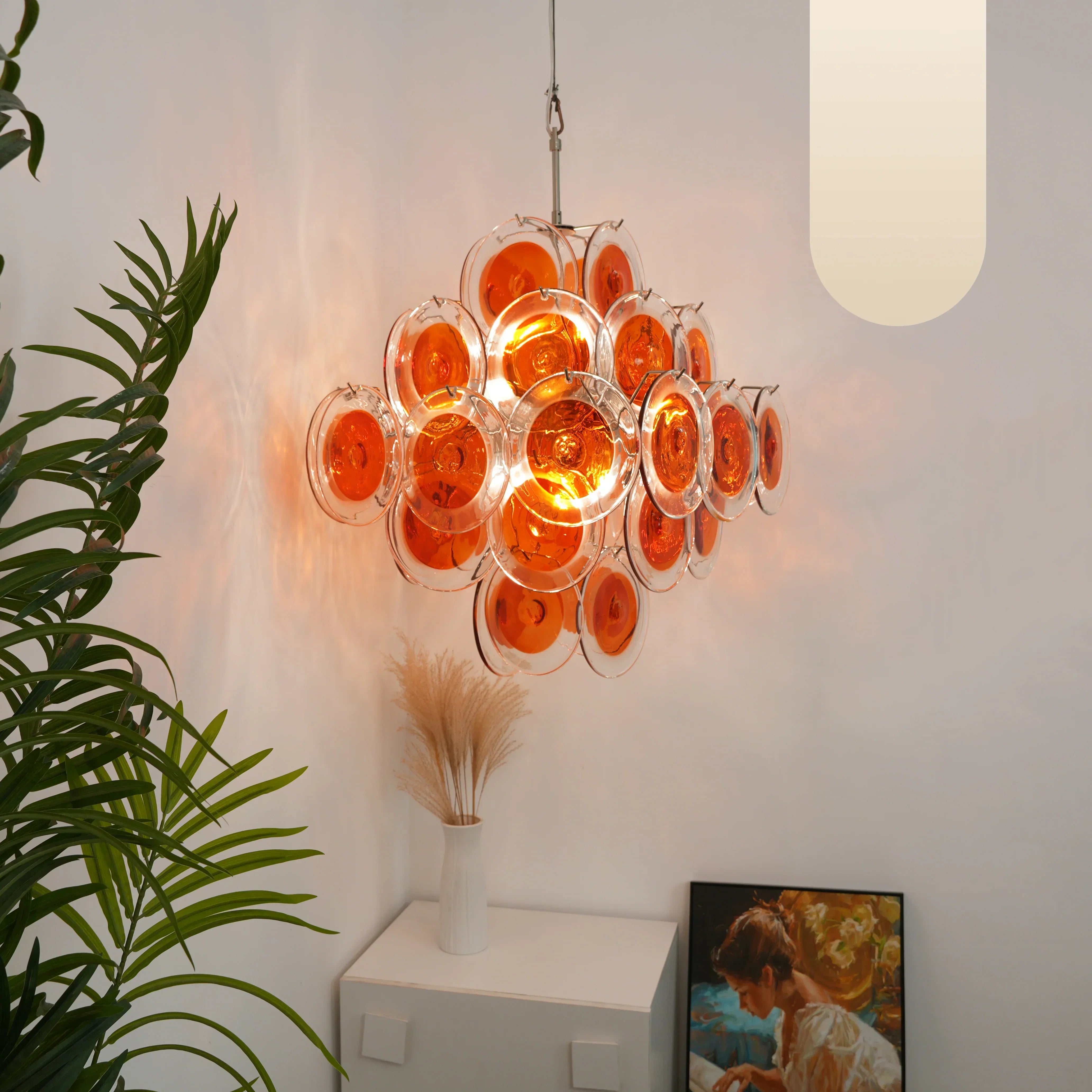 modern-murano-glass-disc-chandelier-with-orange-and-brown-hand-blown-accents