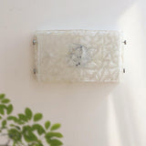 Modern Murano Glass Wall Sconce Set of Two LED Chrome Finish Indoor Lighting