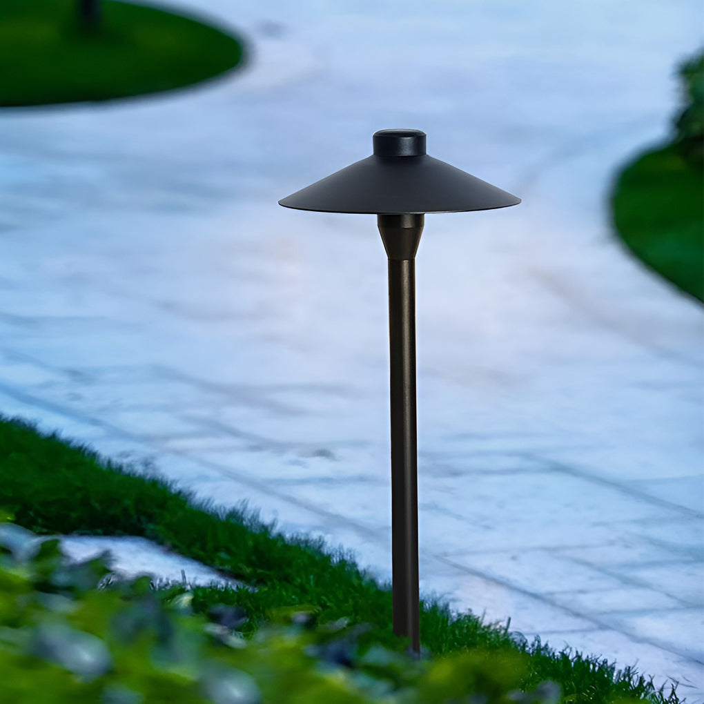 Modern Mushroom LED Outdoor Path Light 7W Waterproof Landscape Lighting in Black Finish
