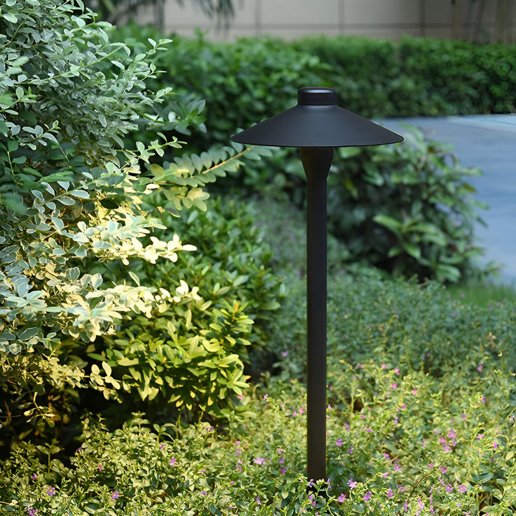 Modern Mushroom LED Outdoor Path Light 7W Waterproof Landscape Lighting in Black Finish
