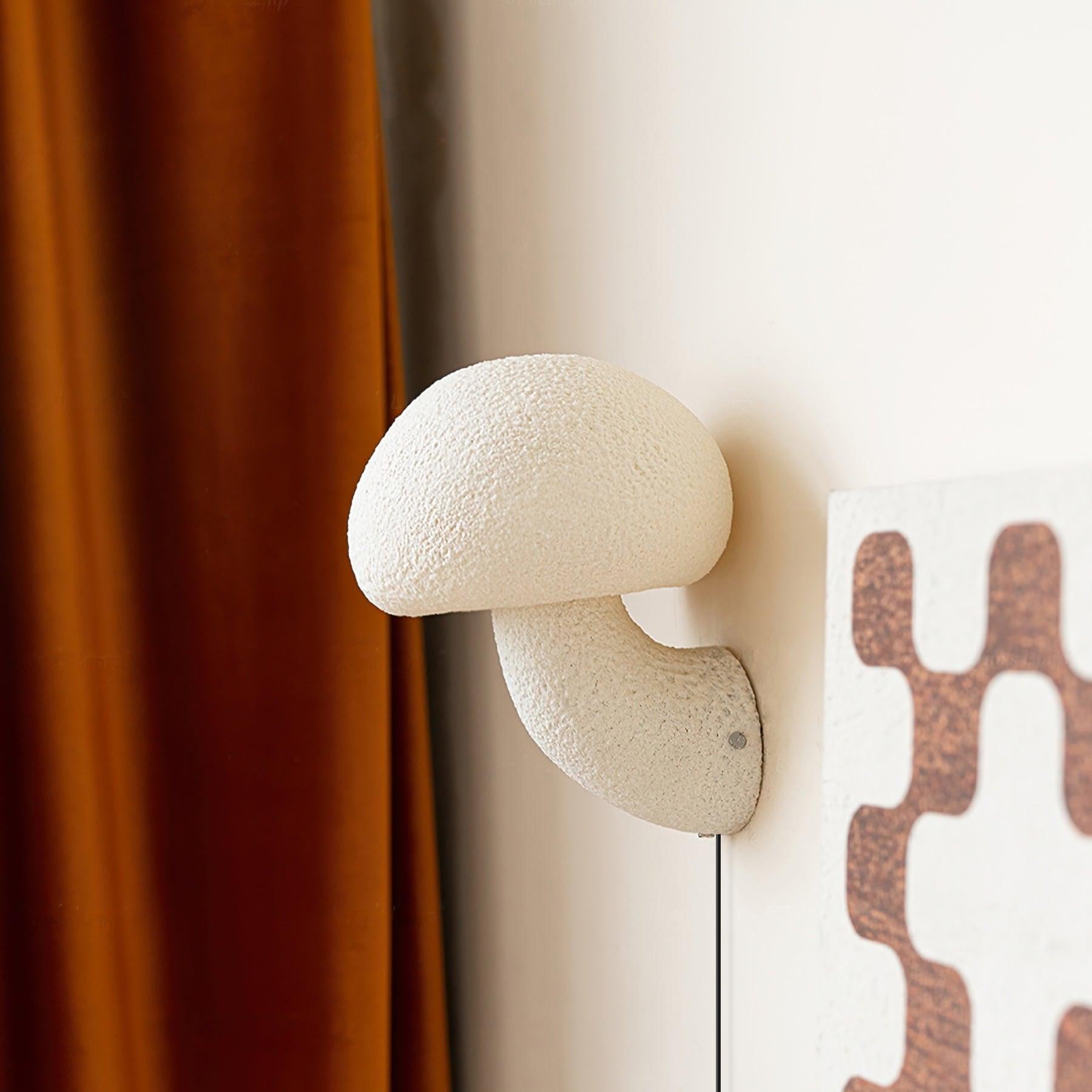 Modern Mushroom Resin Plug In Wall Lamp Sconce Lighting for Bedroom and Living Room