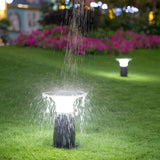 Modern Mushroom Solar LED Path Lights Waterproof Black Outdoor Garden Landscape Post Lamp