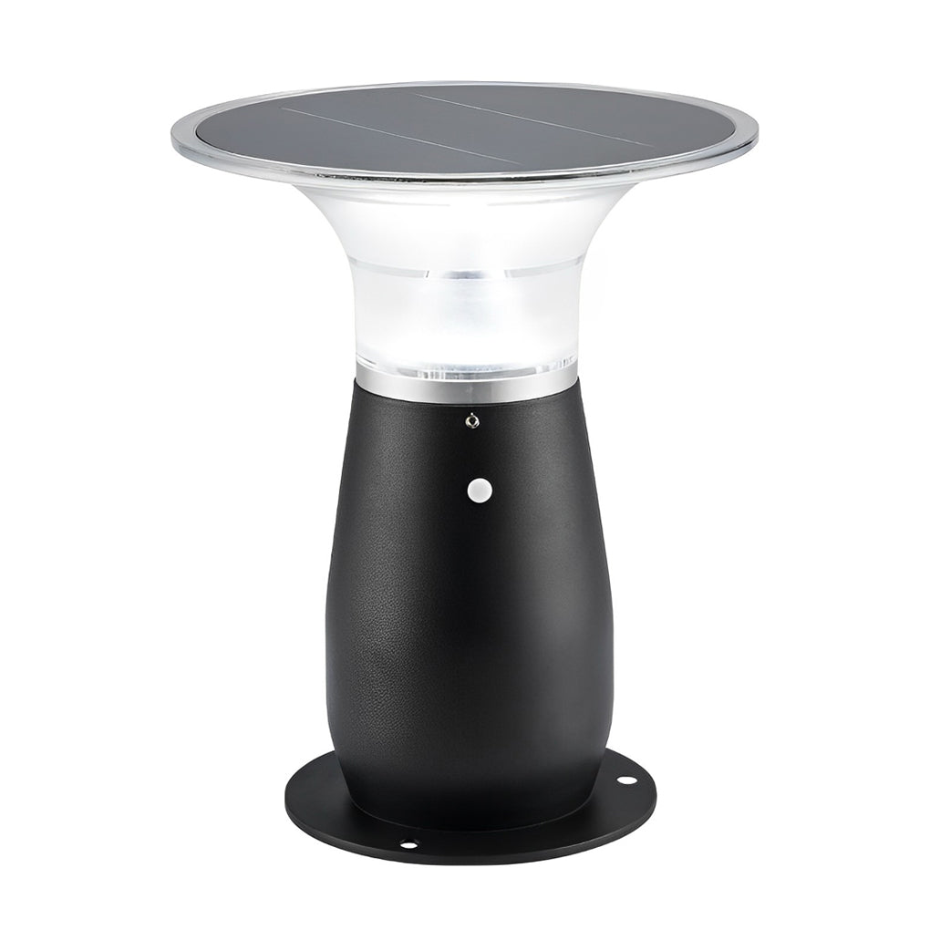 Modern Mushroom Solar LED Path Lights Waterproof Black Outdoor Garden Landscape Post Lamp