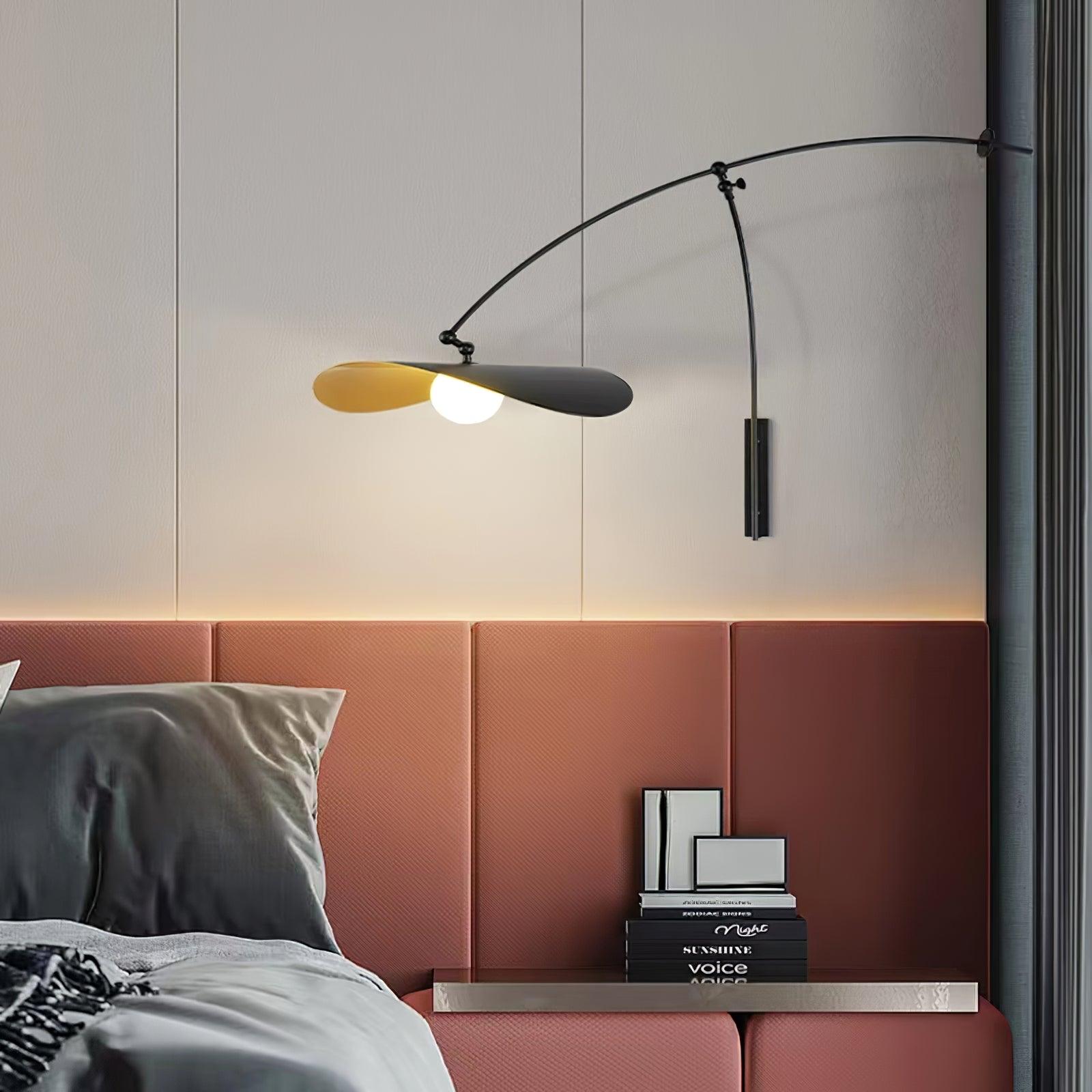 Modern Myrna Wall Light with Counterweight Arm and Handblown Glass Reflector Shade