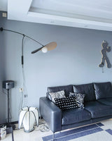 Modern Myrna Wall Light with Counterweight Arm and Handblown Glass Reflector Shade
