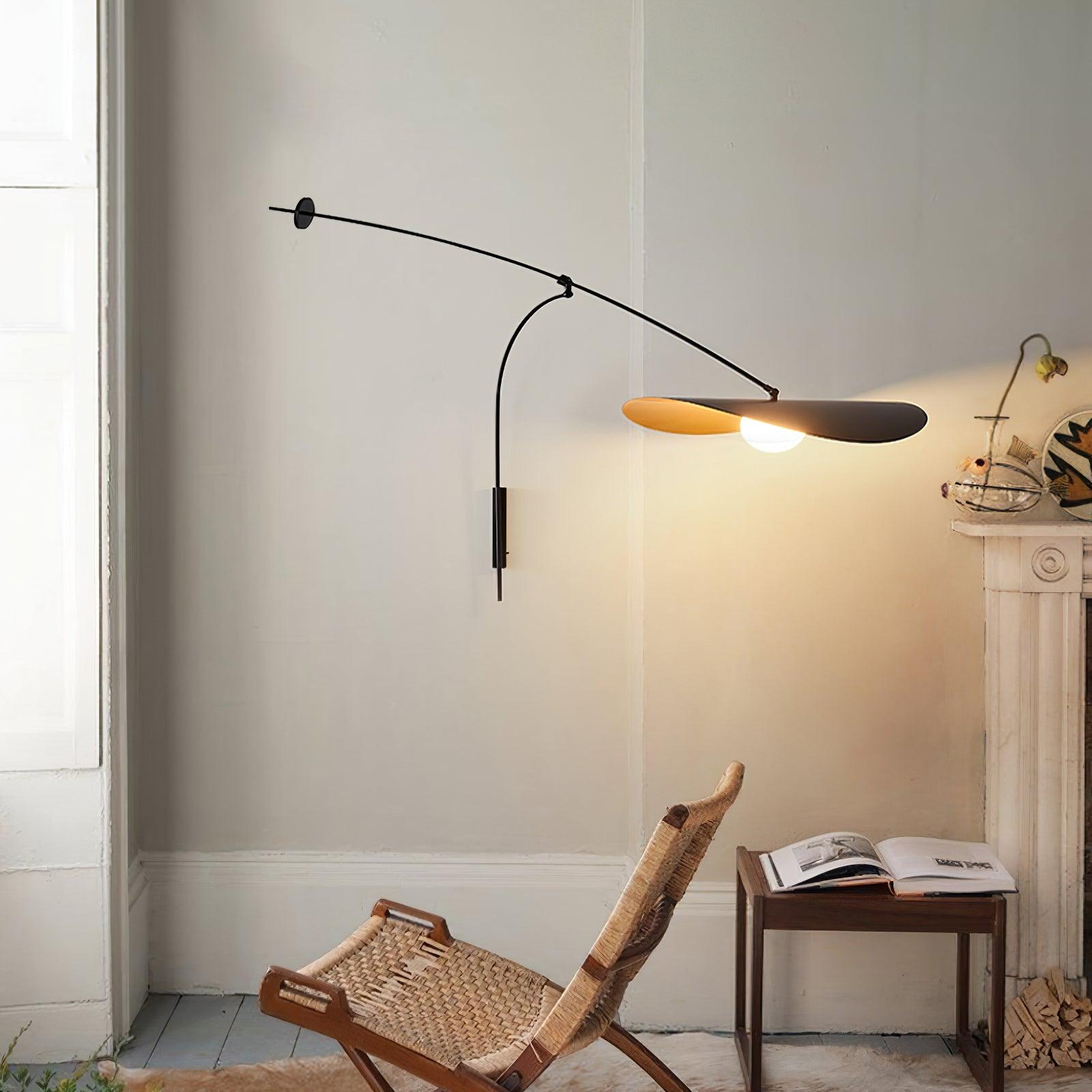 Modern Myrna Wall Light with Counterweight Arm and Handblown Glass Reflector Shade