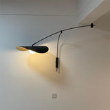 Modern Myrna Wall Light with Counterweight Arm and Handblown Glass Reflector Shade