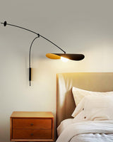 Modern Myrna Wall Light with Counterweight Arm and Handblown Glass Reflector Shade