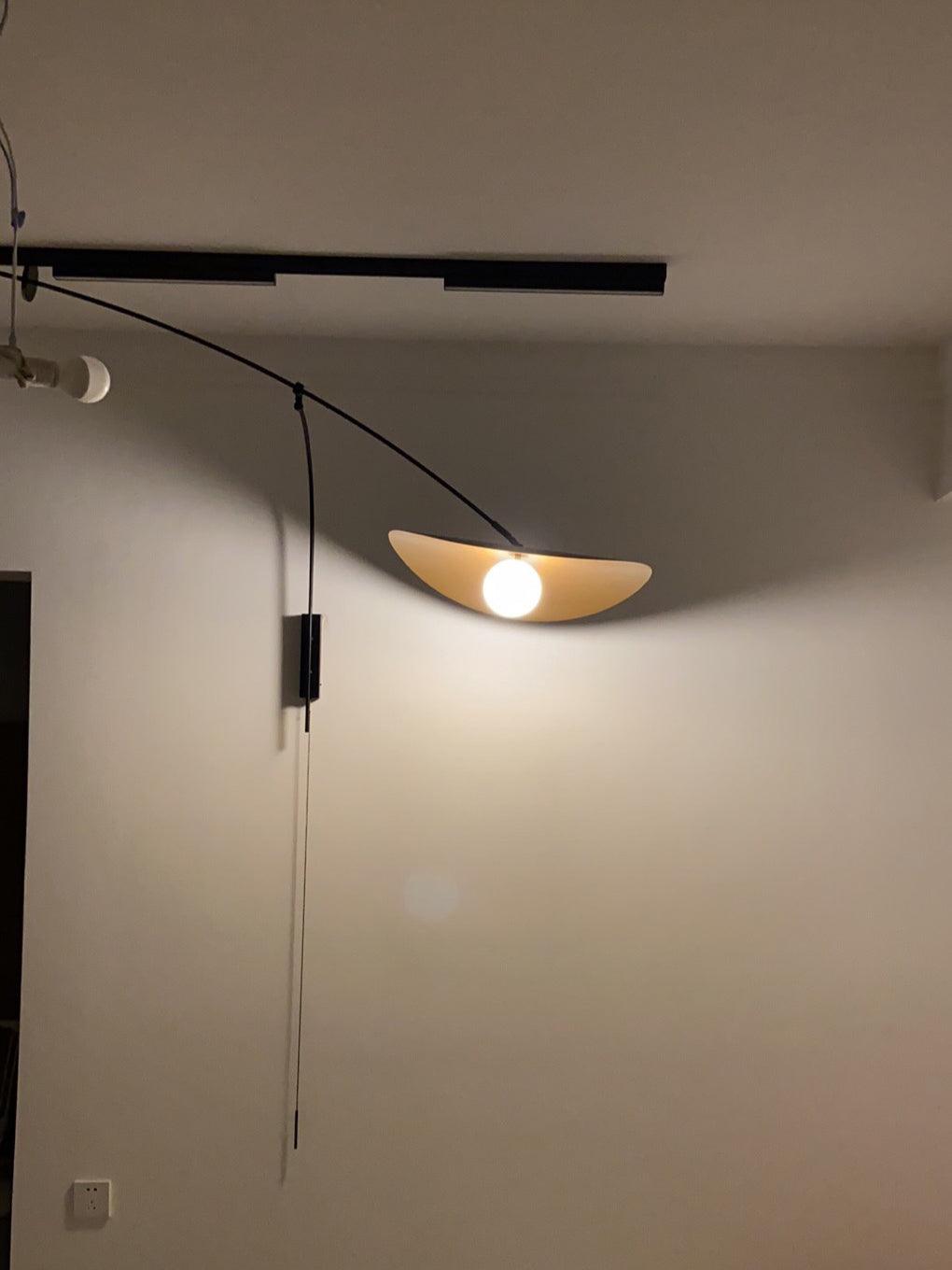 Modern Myrna Wall Light with Counterweight Arm and Handblown Glass Reflector Shade