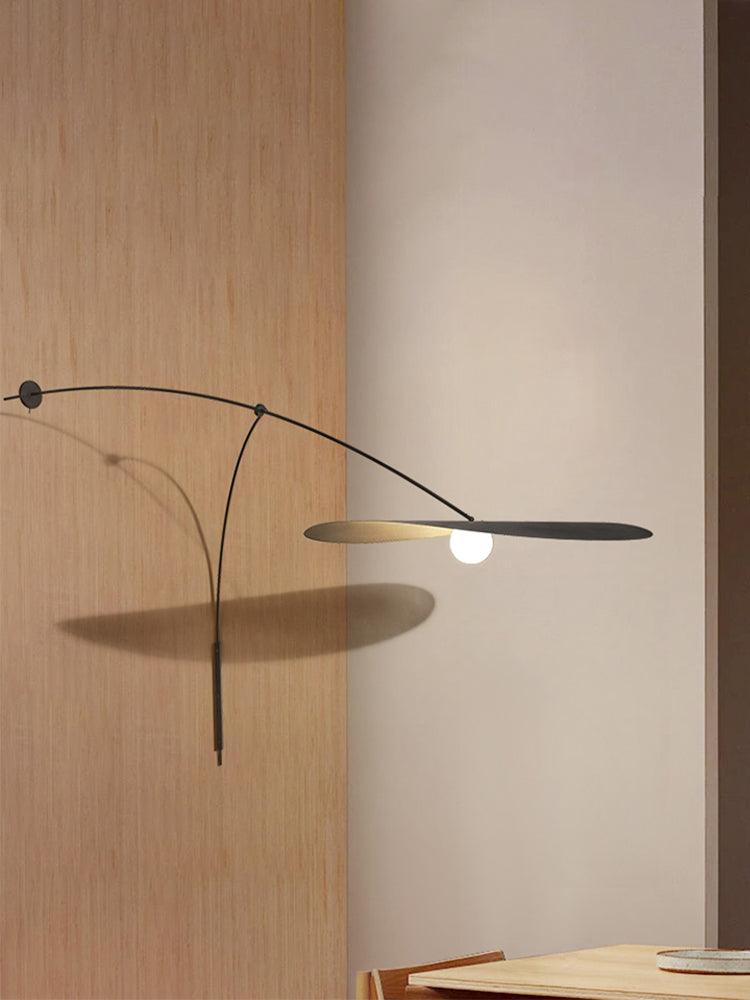 Modern Myrna Wall Light with Counterweight Arm and Handblown Glass Reflector Shade