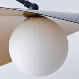 Modern Myrna Wall Light with Counterweight Arm and Handblown Glass Reflector Shade