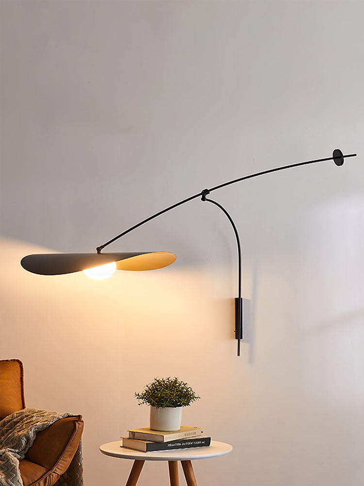 Modern Myrna Wall Light with Counterweight Arm and Handblown Glass Reflector Shade