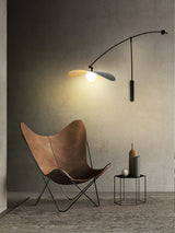 Modern Myrna Wall Light with Counterweight Arm and Handblown Glass Reflector Shade