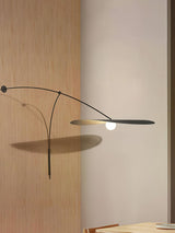 Modern Myrna Wall Light with Counterweight Arm and Handblown Glass Reflector Shade