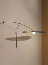 Modern Myrna Wall Light with Counterweight Arm and Handblown Glass Reflector Shade