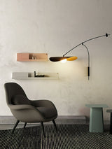 Modern Myrna Wall Light with Counterweight Arm and Handblown Glass Reflector Shade