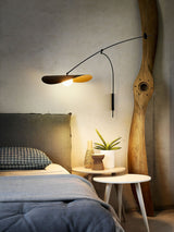 Modern Myrna Wall Light with Counterweight Arm and Handblown Glass Reflector Shade