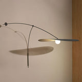 Modern Myrna Wall Light with Counterweight Arm and Handblown Glass Reflector Shade