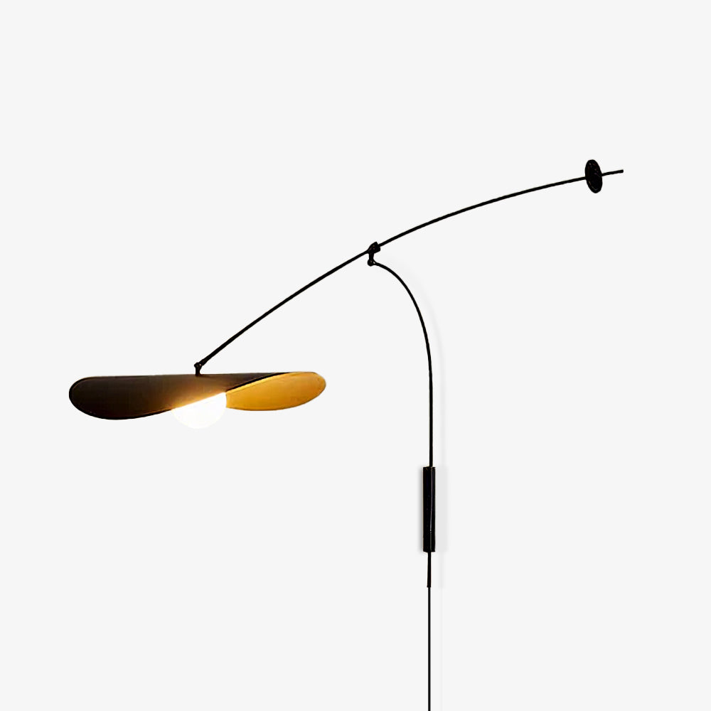 Modern Myrna Wall Light with Counterweight Arm and Handblown Glass Reflector Shade
