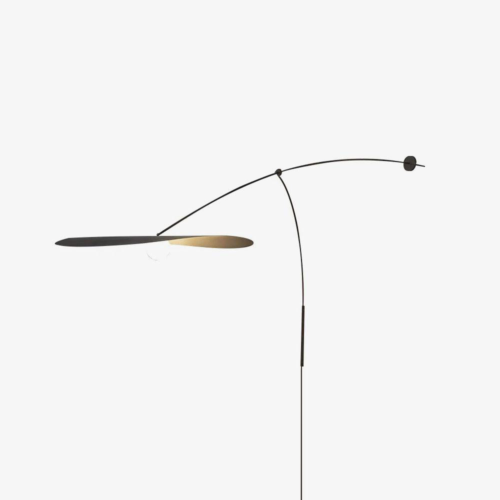 Modern Myrna Wall Light with Counterweight Arm and Handblown Glass Reflector Shade