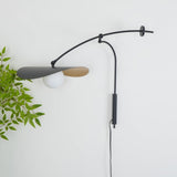 Modern Myrna Wall Light with Counterweight Arm and Handblown Glass Reflector Shade