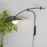 Modern Myrna Wall Light with Counterweight Arm and Handblown Glass Reflector Shade