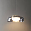 Modern Mystic Eclipse Gold and Smoky Gray Glass LED Pendant Light Fixture