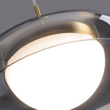 Modern Mystic Eclipse Gold and Smoky Gray Glass LED Pendant Light Fixture