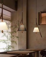Modern Nanzhi Solid Wood Geometric Triangular LED Pendant Light for Dining and Living Areas
