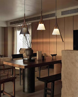Modern Nanzhi Solid Wood Geometric Triangular LED Pendant Light for Dining and Living Areas