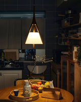 Modern Nanzhi Solid Wood Geometric Triangular LED Pendant Light for Dining and Living Areas