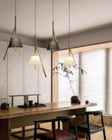 Modern Nanzhi Solid Wood Geometric Triangular LED Pendant Light for Dining and Living Areas