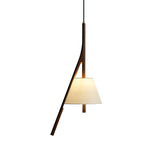 Modern Nanzhi Solid Wood Geometric Triangular LED Pendant Light for Dining and Living Areas